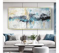 ZMFBHFBH Quadro con cornice Immagine astratta nuvola blu paesaggio dipinto ad olio per soggiorno camera da letto decorazioni per la casa 70x140cm (28x55in) con cornice