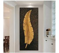 ZMFBHFBH Quadro Verticale Fatto a Mano su Tela Grande Soggiorno Moderno corridoio Decorazione corridoio Pittura a Olio Foglia Oro Foto Decor 50x150 cm (19,7"x59,1 Pollici) Senza Cornice