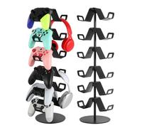zmgnnd Supporto per cuffie a 6 livelli da scrivania, organizer universale per controller e cuffie da gioco, scaffale verticale salvaspazio per giocatori