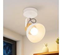 ZMH Faretto da soffitto vintage bianco: 1 lampadina Lampada da soffitto | retrò E27 Lampada da corridoio Girevole a 350° Faretto da parete Plafoniera industriale in metallo per corridoio Cucina