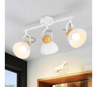 ZMH Faretto da soffitto vintage bianco - Faretti da soffitto retrò a 3 lampadine E27 Lampada da cucina Girevole a 350° Plafoniera industriale in metallo per cucina Soggiorno camera da letto