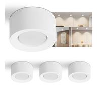 ZMH Faretto da superficie 4 pezzi rotondo bianco: GX53 faretti da soffitto faretti piatti faretto da soffitto in gesso piccola plafoniera - senza lampadina