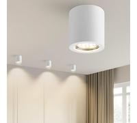 ZMH Faretto da superficie bianco rotondo: GU10 Faretti da soffitto Faretto da soffitto in gesso Piccola plafoniera - senza lampadina