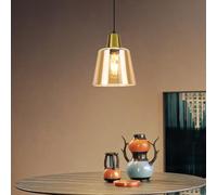 ZMH Lampada a sospensione tavolo da pranzo soggiorno - tavolo da pranzo lampada vetro E27 camera da letto 1 fiamma vintage retro sala da pranzo lampada trasparente per hotel cucina (senza lampadina)