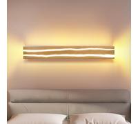 ZMH lampada da parete, applique LED - in legno 50cm 3000K bianco caldo luce notturna moderno per camera da letto scala corridoio illuminazione interna