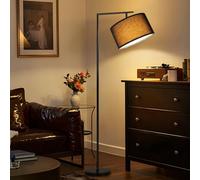 ZMH Lampada da Terra Salotto piantana Nero: 166cm Lampada da Terra Design in Tessuto Vintage Lampada da Lettura E27 Max.40W con Interruttore a Pedale per camera da letto corridoio cafe soggiorno