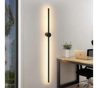 ZMH LED Wandleuchte Schwarz 100CM Lang Innen Wandlampe Wohnzimmer Schwenkbar