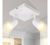 ZMH Plafoniera Faretto da soffitto bianco 2 lampadine: Faretti da soffitto | GU10 Faretti da soffitto moderni Lampada da corridoio Faretto da parete orientabile a 330° per soggiorno (senza lampadina)