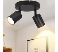 ZMH Plafoniera Faretto da soffitto bianco 2 lampadine: Faretti da soffitto | GU10 Faretti da soffitto moderni Lampada da corridoio Faretto da parete orientabile a 350° per soggiorno (senza lampadina)