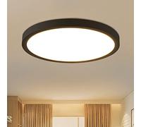 ZMH plafoniera LED plafoniera piatta - lampada da camera Ø22cm lampada da bagno nera 15W illuminazione da soffitto per camera da letto IP44 lampada da cucina rotonda bianco caldo per bagno cucina