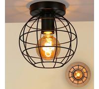 ZMH Tischlampe Vintage Deckenleuchte Flurlampe Nachttischlampe Schwarzlicht rund