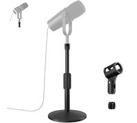 ZMHH Supporto per microfono da scrivania, regolabile, con clip per microfono da 3/8" a 5/8", compatibile con Shure MV7+, MV7X XLR, FIFINE XR&USB, K688, PM1 XLR, Razer Seiren V2|V3|Mini|Streaming