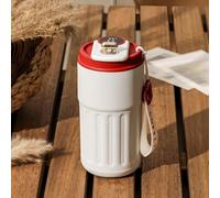 ZMHQLPDZ Tazza da caffè da viaggio a prova di fuoriuscite, tazza da caffè intelligente isolata da asportare, con coperchio sigillato, tazze da viaggio sottovuoto in acciaio (Rosso)