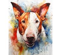 ZMHZMY Set regalo da dipingere con i numeri, cane Bull Terrier, arte della pittura digitale, il regalo perfetto, opera d'arte da condividere con la tua famiglia, 40 x 50 cm