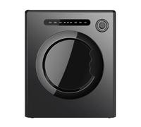 ZMIN Asciugatrice compatta, Asciugatrice Completamente Automatica, con Vasca in Acciaio Inossidabile, Bassa rumorosità, Pannello Touch Digitale, Protezione Antipiega,Nero,A