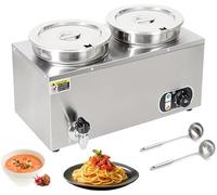 ZMJGLL Scaldavivande Elettrico Professionale con Temperatura Regolabile e Rubinetto - Ideale per Riscaldare zuppe, Formaggi e Riso - Design Facile da Utilizzare (110V 2 Pot)