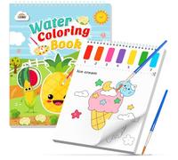ZMLM Dipingi con Libro da Colorare ad Acqua per Bambini Piccoli, Libro di Pittura ad Acquerello con Pennello, Libro Magico da Colorare Acqua per Bambini 3 4 5 6 7 8 Anni - Food