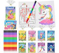 ZMLM Mini Libri da Colorare con Pastelli a Cera regalini fine festa compleanno, gadget compleanno bambini per 4 a 8 Anni Attività Artistich