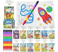 ZMLM Mini Libri da Colorare con Pastelli a Cera regalini fine festa compleanno, gadget compleanno bambini per 4 a 8 Anni Attività Artistich