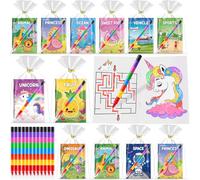 ZMLM Mini Libri da Colorare con Pastelli a Cera regalini fine festa compleanno, gadget compleanno bambini per 4 a 8 Anni Attività Artistich (16 Multicolor)