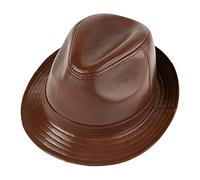 ZMNKH Berretto Fedora Unisex Classico Cappello Panama Stile Vintage Cappello Jazz in Pelle per Uomo Donna