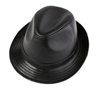 ZMNKH Berretto Fedora Unisex Classico Cappello Panama Stile Vintage Cappello Jazz in Pelle per Uomo Donna