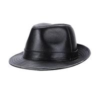 ZMNKH Cappello Fedora Cappello Stile Gangster Elegante Cappelli Jazz Trilby Classico Cappello in Pelle Cappelli Panama per Uomo Donna