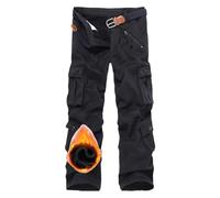 ZMNKH Pantaloni Caldi Foderati in Pile da Uomo Pantaloni Termici Antivento Invernali per Il Lavoro all'aperto, Il Campeggio, l'escursionismo, la Pesca e Lo Sci Pantaloni con Multi Tasche