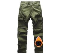 ZMNKH Pantaloni Caldi Foderati in Pile da Uomo Pantaloni Termici Antivento Invernali per Il Lavoro all'aperto, Il Campeggio, l'escursionismo, la Pesca e Lo Sci Pantaloni con Multi Tasche