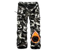 ZMNKH Pantaloni Caldi Foderati in Pile da Uomo Pantaloni Termici Antivento Invernali per Il Lavoro all'aperto, Il Campeggio, l'escursionismo, la Pesca e Lo Sci Pantaloni con Multi Tasche