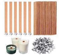 ZMNVHJ Stoppini in Legno per Candele - 50 Pezzi Stand Naturale per Fai Da Te