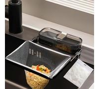 ZMNVIOSH Filtro per lavello a Ventosa, Cestello per Filtro per lavello da Cucina a Ventosa, Cestello per Filtro di Scarico per lavandino, Cestello scolapiatti per Borsa a Rete (Black)