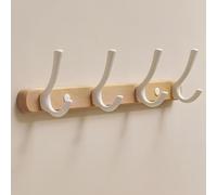 ZMQU Appendiabiti for riporre vestiti, borse, chiavi, asciugamani, adatto for dietro la porta, soggiorno, bagno, camera da letto (legno di pesca, 60 cm/23,6 pollici)(Beech Wood,40cm/15.7in)