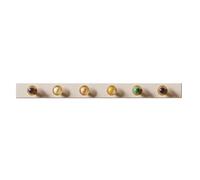 ZMQU Coat Hooks Wall Mounted, Brass Coat Hook, Vintage Decorative Wall Hook for Entrance, Behind Door, Bathroom, Living Room, Walnut 3/4/5/6 Hook(30cm/11.8in)(60cm/23.6in)
