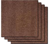 ZMQU Piastrelle for Moquette, tappetini autoadesivi Quadrati di Protezione for Moquette, Piastrelle Antiscivolo Fai da Te, 12 x 12 Pollici - 16 Pezzi (Verde)(Brown)