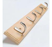 ZMQU Wall Mounted Wooden Hook Rack, Modern Style Coat Hook for Hanging Clothes, Hats, Towels, Coats, Bags, Suitable for Bathroom, Corridor, Bedroom(Brown,48.5cm/1(Natural,61cm/24.0in)