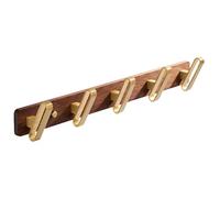 ZMQU Walnut 3/4/5/6 Hooks, Aluminum Wall Mounted Coat Hook, Multifunctional Coat Hook for Behind Door, Entryway, Bedroom, Living Room(50cm/19.6in)(50cm/19.6in)