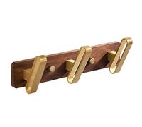 ZMQU Walnut 3/4/5/6 Hooks, Aluminum Wall Mounted Coat Hook, Multifunctional Coat Hook for Behind Door, Entryway, Bedroom, Living Room(50cm/19.6in)(28cm/11in)
