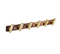 ZMQU Walnut 3/4/5/6 Hooks, Aluminum Wall Mounted Coat Hook, Multifunctional Coat Hook for Behind Door, Entryway, Bedroom, Living Room(50cm/19.6in)(61cm/24in)