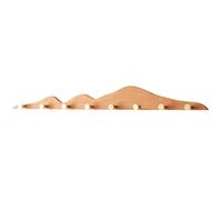 ZMQU Wooden Coat Rack with 4/6/8 Gold Brass Hooks, Solid Wood Wall-Mounted Coat Hook, Entryway Coat Rail(Brown,60cm/23.6in)(Natural,74cm/29.1in)