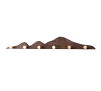 ZMQU Wooden Coat Rack with 4/6/8 Gold Brass Hooks, Solid Wood Wall-Mounted Coat Hook, Entryway Coat Rail for Hanging Coat Hat Bag Towel Hanger(Brown,40cm/15.7in)(Brown,60cm/23.6in)