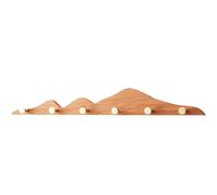 ZMQU Wooden Coat Rack with 4/6/8 Gold Brass Hooks, Solid Wood Wall-Mounted Coat Hook, Entryway Coat Rail for Hanging Coat Hat Bag Towel Hanger(Brown,40cm/15.7in)(Natural,60cm/23.6in)