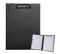 ZMREN A4 Portablocco, Portablocchi in Plastica con Pinza, con doppia clip, per impiegati, studenti, insegnanti (31,5 cm x 22,5 cm) - Nero