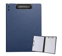 ZMREN A4 Portablocco, Portablocchi in Plastica con Pinza, con doppia clip, per impiegati, studenti, insegnanti (31,5 cm x 22,5 cm) - Blu scuro