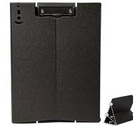 ZMREN Portablocco A4, Portablocchi in Plastica con Pinza, Può stare in piedi, per impiegati, studenti, insegnanti 31,5 cm x 23 cm - Nero