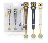 ZMRZ Spazzolino da denti a 3 lati per bambini, design giapponese a triplo angolo, design con orso per autismo, spazzolino da denti per bambini dai 3 ai 12 anni, setole morbide per una cura delicata