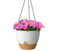 ZMTECH Vaso Autoinnaffiante Da 30 cm Con Fori Di Drenaggio e Sottovaso Per Piante Da Interno, Da Esterno e Da Giardino (Bianco)