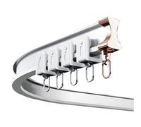 ZMTGLTG Binario for Tende Curvo in Lega di Alluminio, Adatto for vetrate, rulli Resistenti, durevoli e silenziosi.(1.8m)
