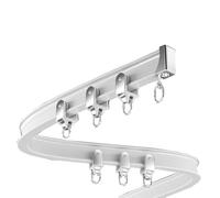 ZMTGLTG Design a rulli curvi e silenziosi, Adatto for vetrate, Rotazione fluida e silenziosa, Binario for Tende Domestico Resistente e Durevole(2.4m 7.9ft)