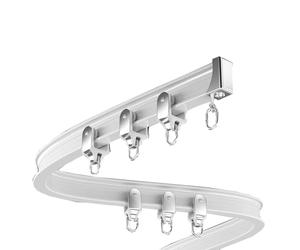 ZMTGLTG Design a rulli curvi e silenziosi, Adatto for vetrate, Rotazione fluida e silenziosa, Binario for Tende Domestico Resistente e Durevole(2.3m 7.5ft)
